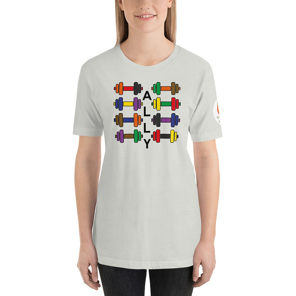 Thumbnail: LGBTQ+ ALLY - Women's Rainbow Exericse Top - 8 Dumbbells