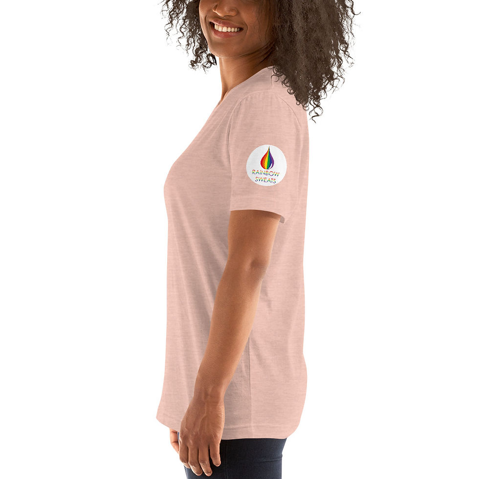 Thumbnail: M2F Trans Woman's Gym Workout T-Shirt - Trans Pride Dumbbell