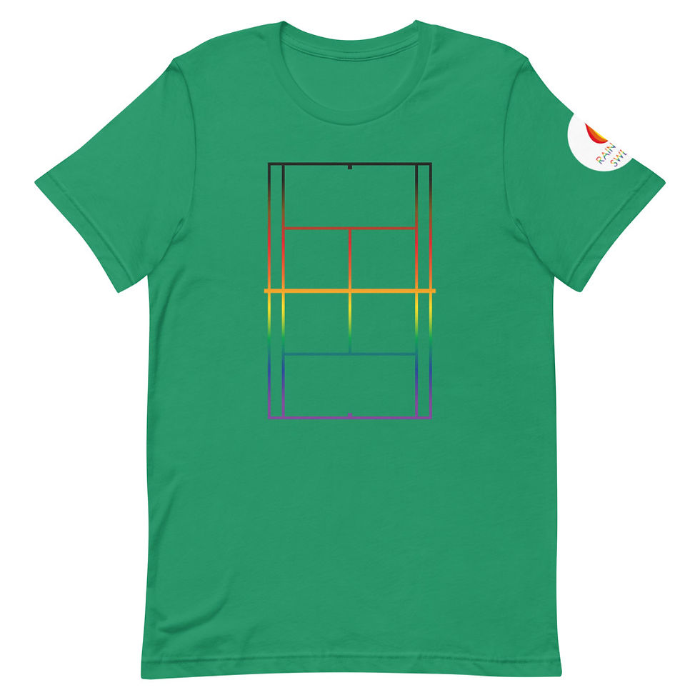 Thumbnail: LGBTQ+ Gay Men's Rainbow Tennis T-Shirt