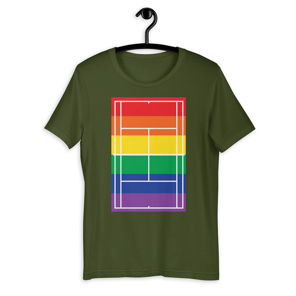Thumbnail: LGBTQ+ Rainbow Tennis Court T-Shirt