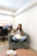 Denise Evans, MSW, RSW therapist in Georgetown Ontario sitting in her office