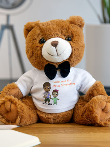 Teddy Bear with Carlos and His Messy Sister Missy book T-Shirt