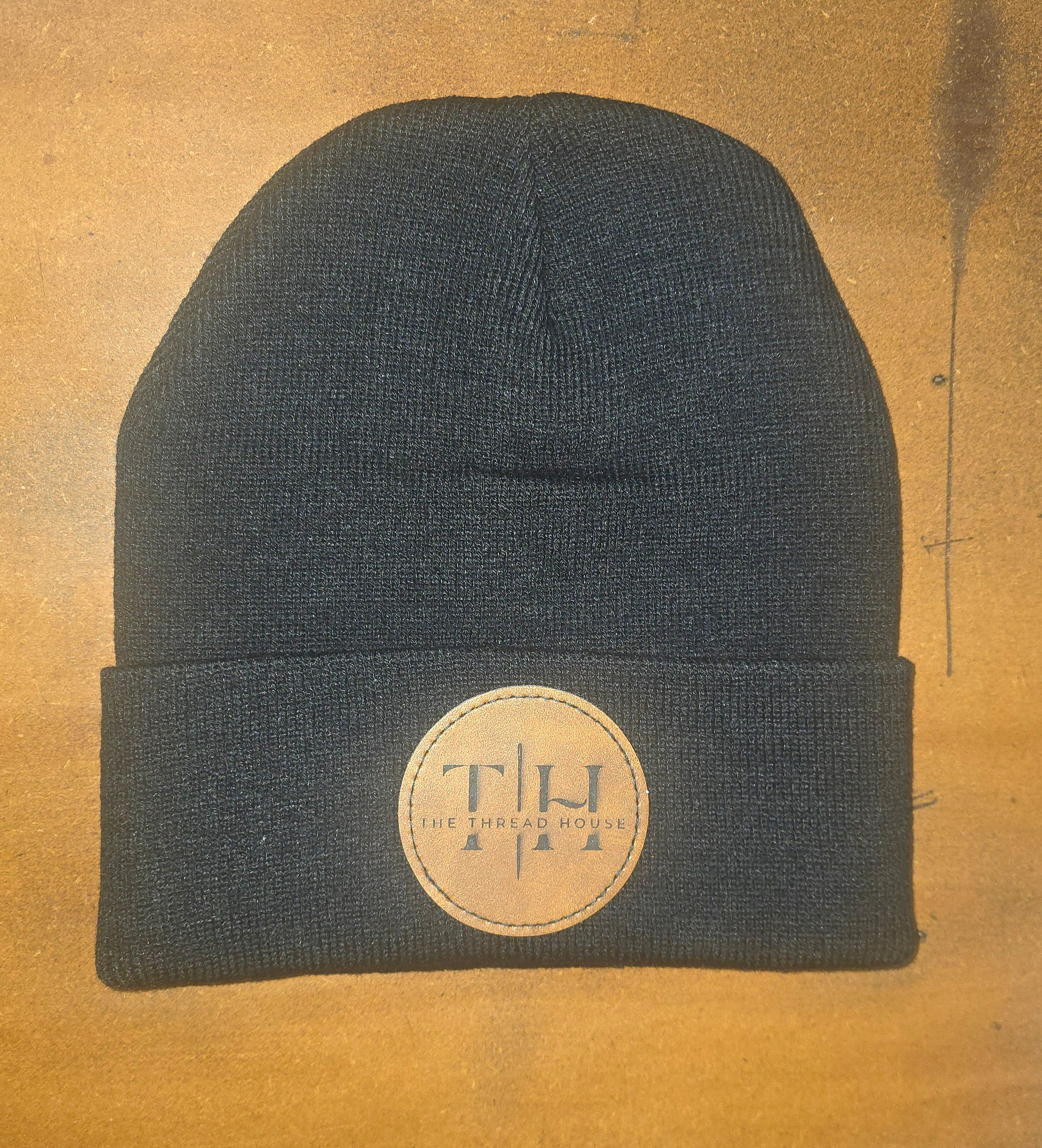 Leatherette Patch Beanie