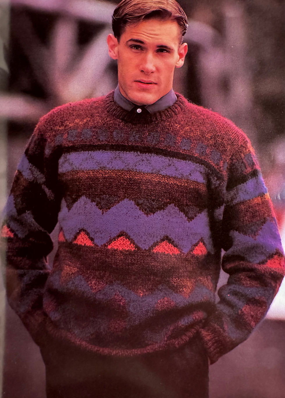 Thumbnail: Book - 1984, Men's Knit Fashion, Sweater, No. 19
