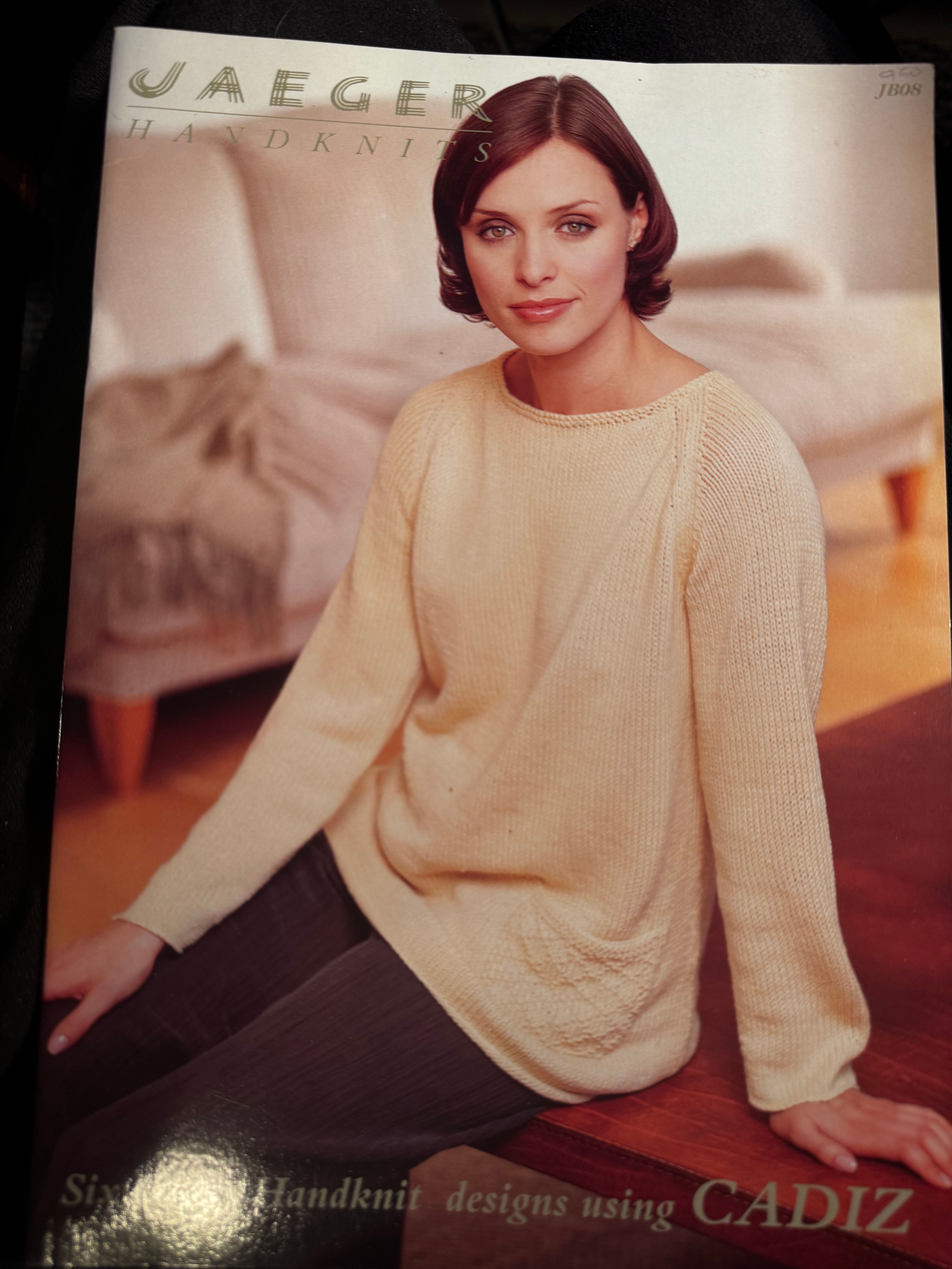 Book - Jaeger, 6 Handknit Designs Using Cadiz