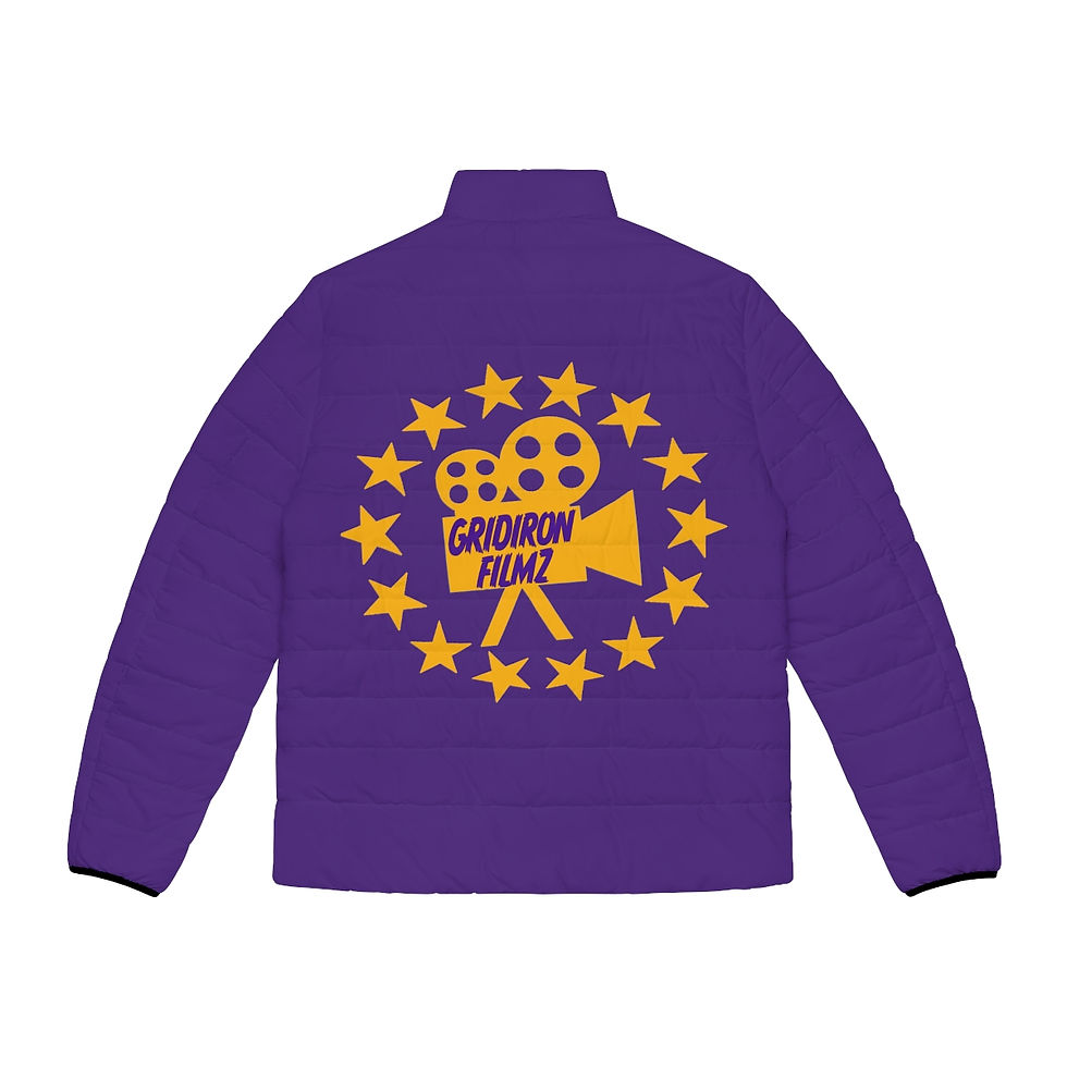 Thumbnail: Purple Men's Puffer Jacket (AOP)