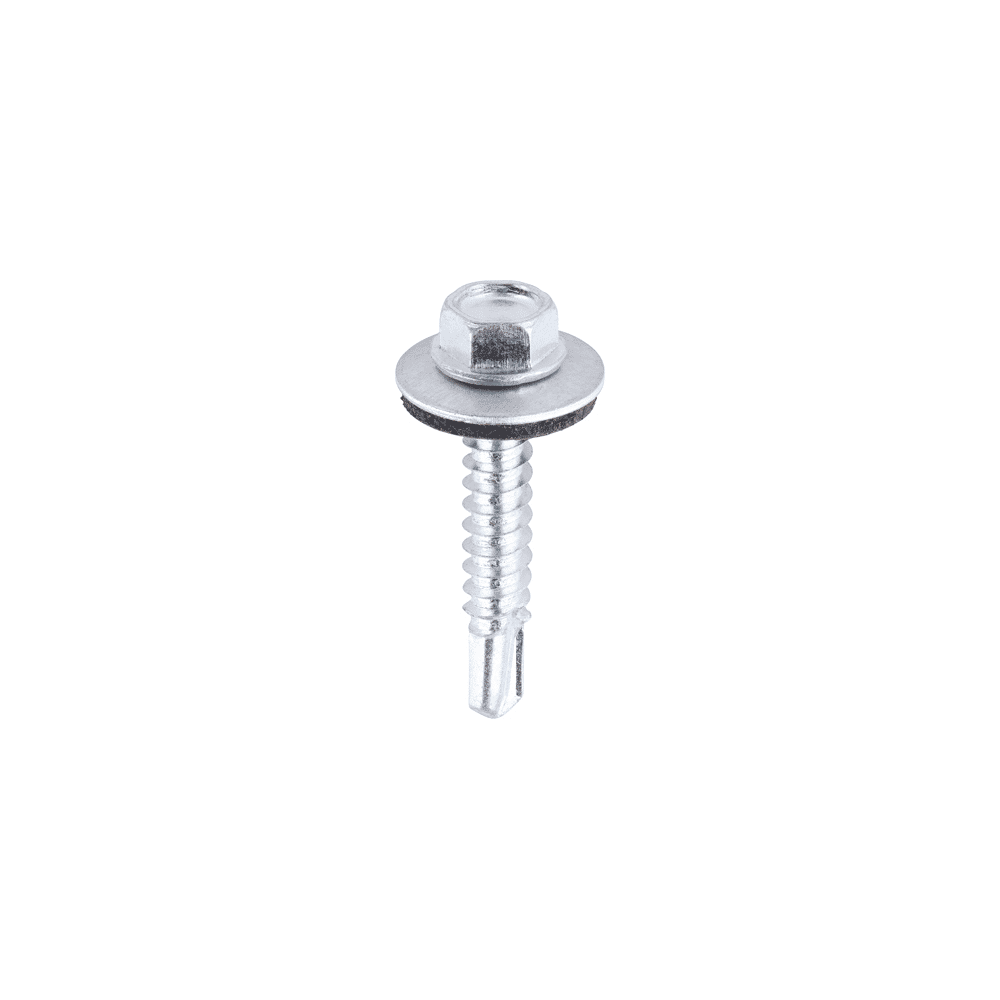 SELF DRILLING METAL SCREWS ZINC HEX HEAD (WASHERED) 5.5X32MM 100PCS