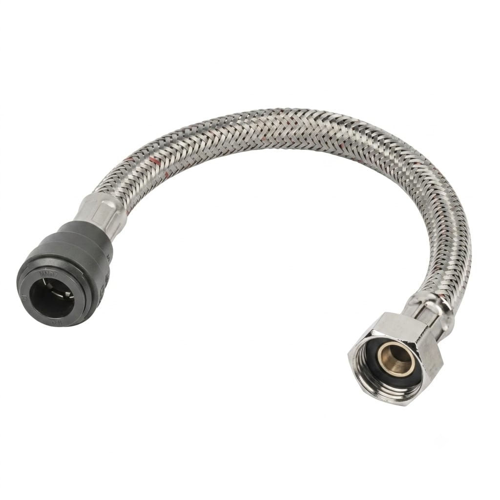 Flexible Pipe Connector 15mm Push Fit x 3/4" - 500mm