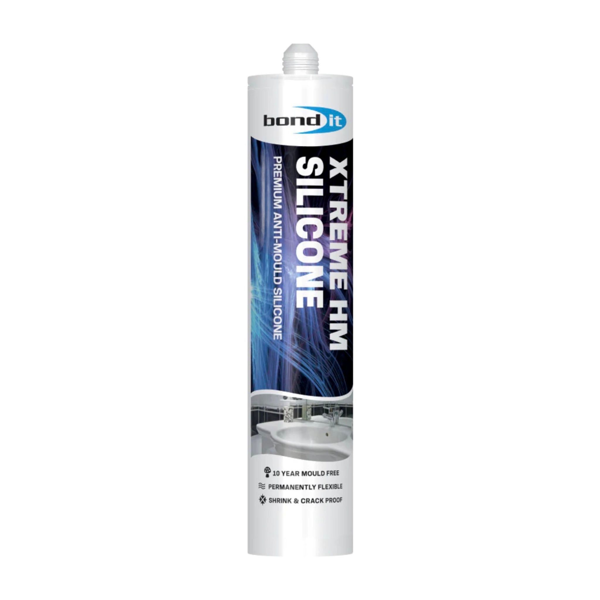 Bond It Xtreme White Anti-Mould Silicone Sealant EU3 Cartridge 310ml