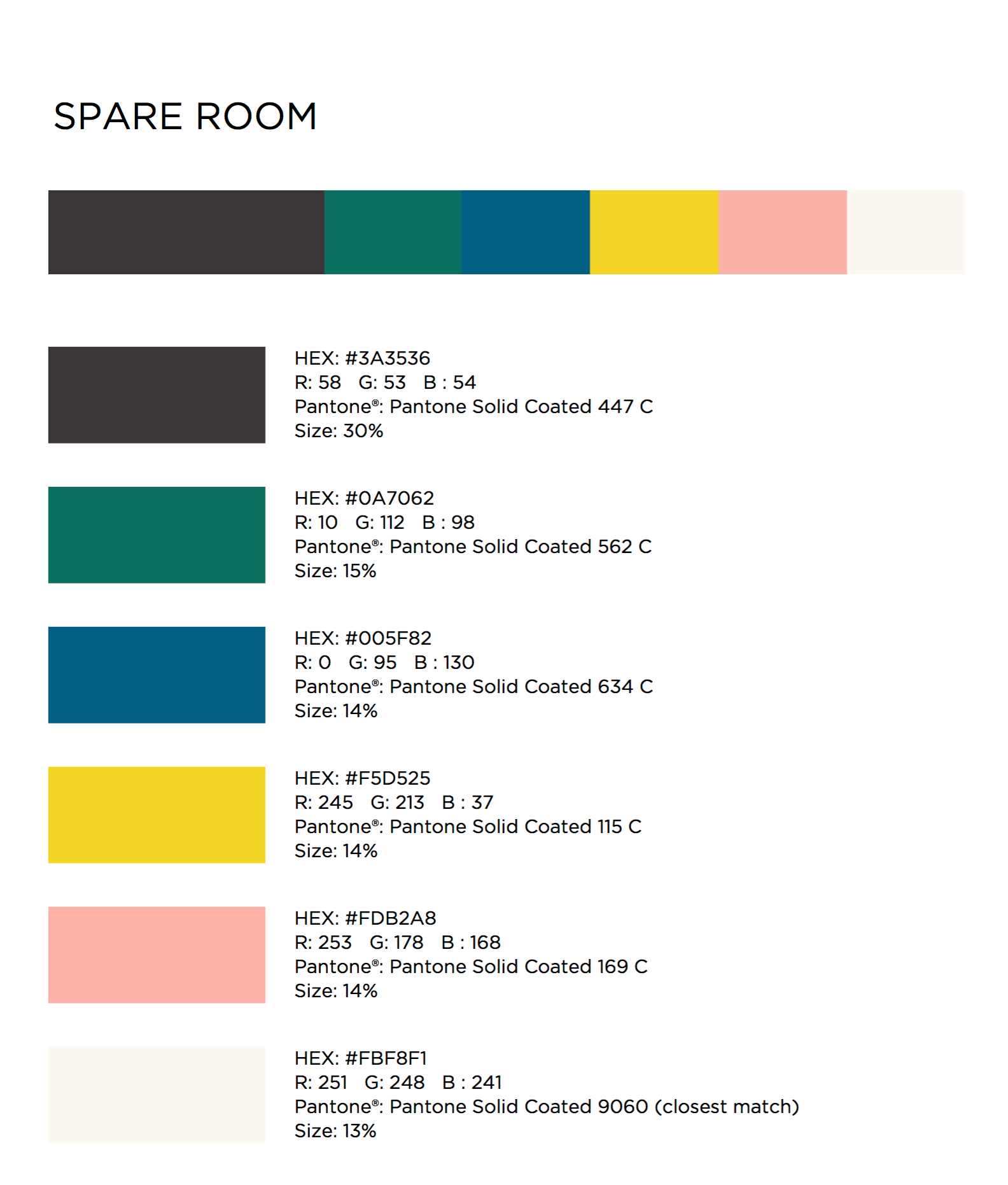 SPARE ROOM Color Sources