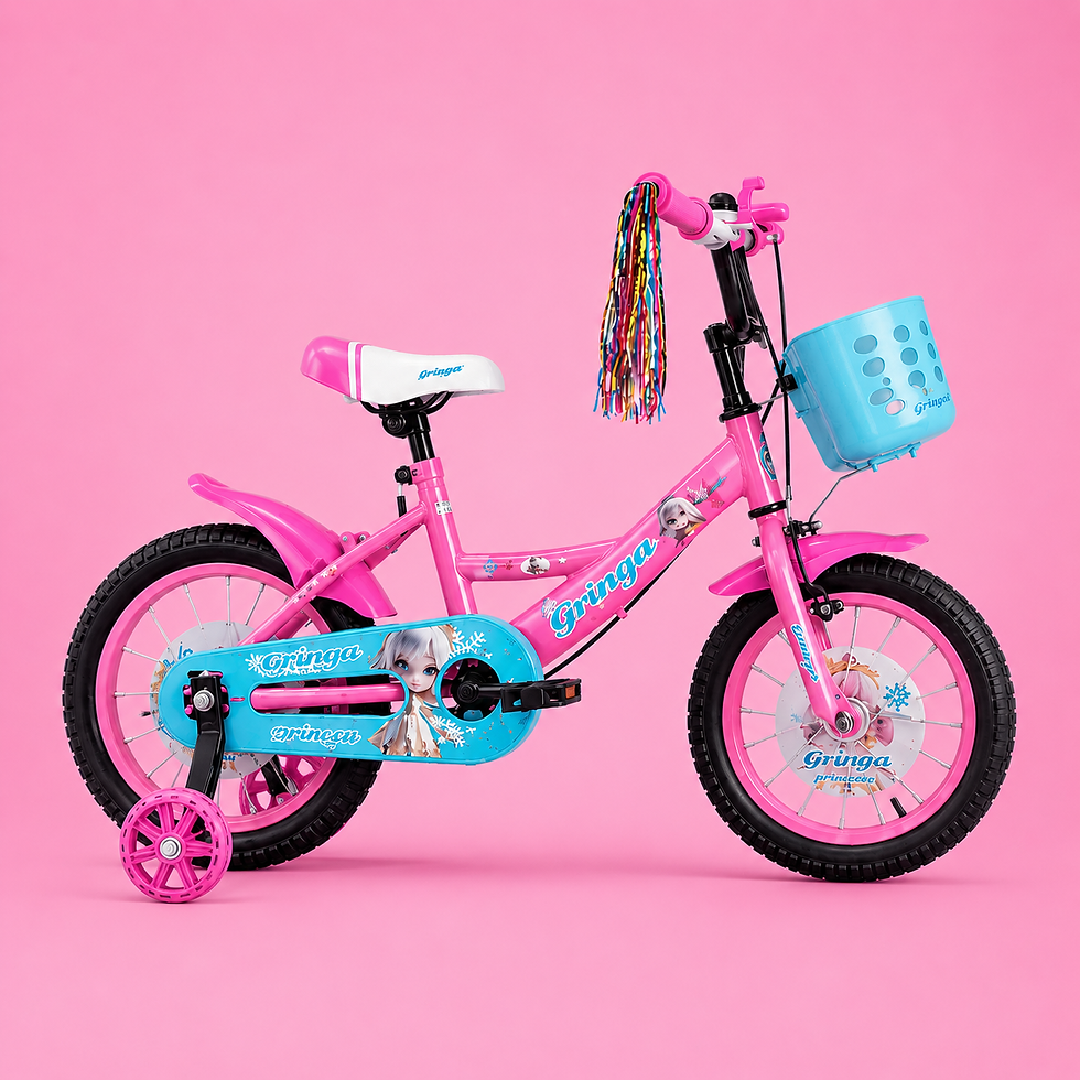 Miniatura: Bicicleta Infantil Menina Aro 16 Princesa 4-8 Anos com Rodinhas + Cestinha + LED