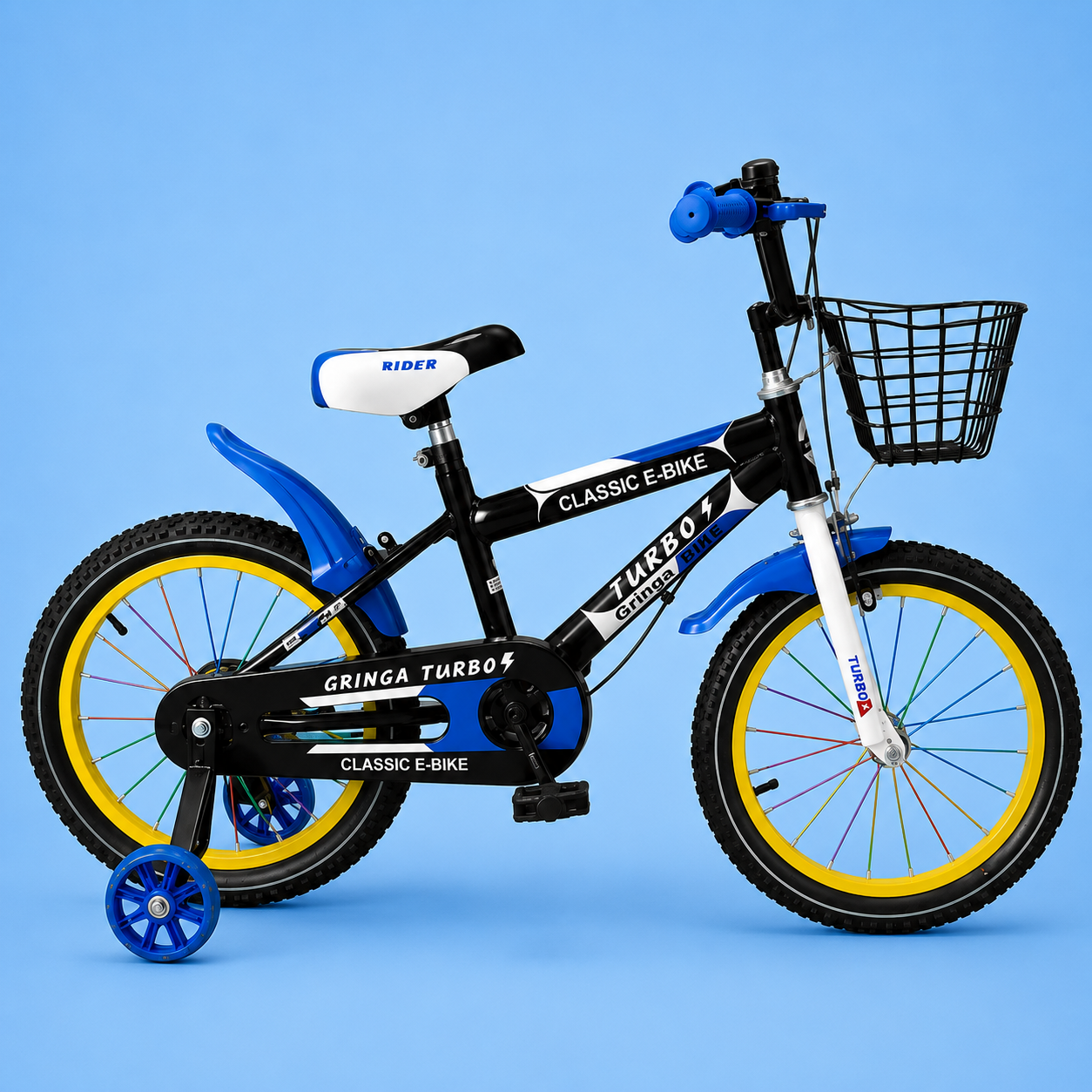 Bicicleta Infantil Menino 4 a 6 Anos Aro 14 com LED + Freios V-Brake + Cestinho