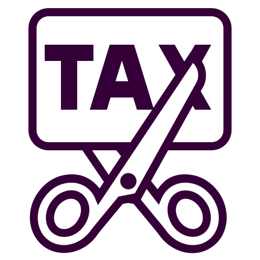 Tax cutting icon