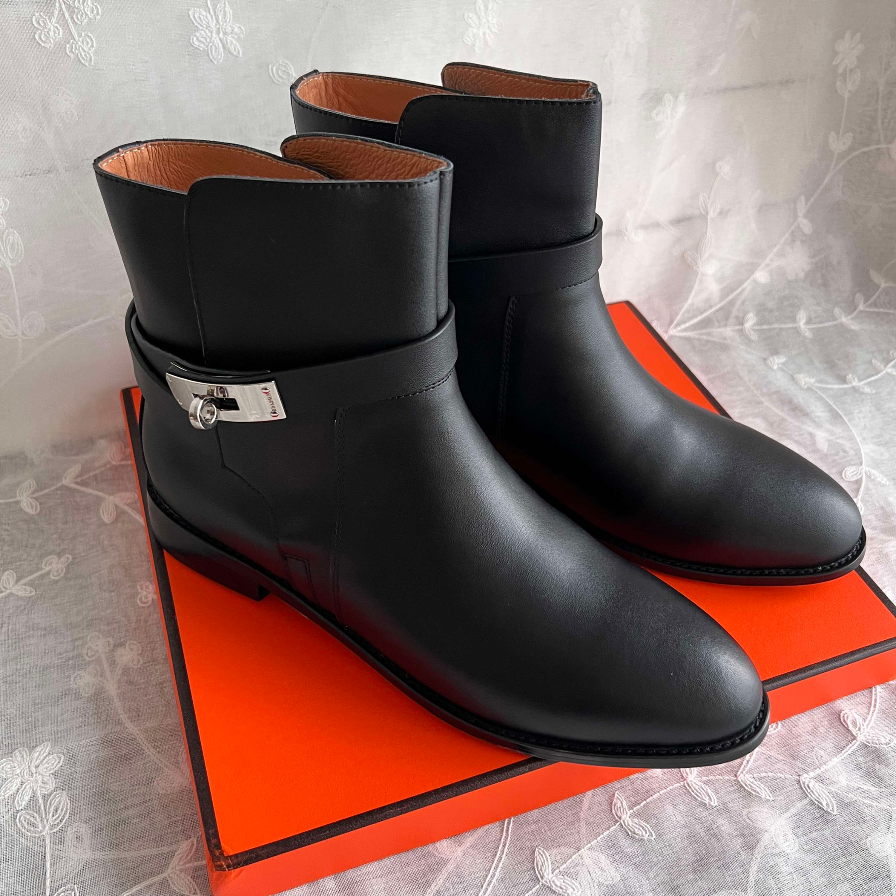 Sur Commande bottine Hermès en cuir top qualité 