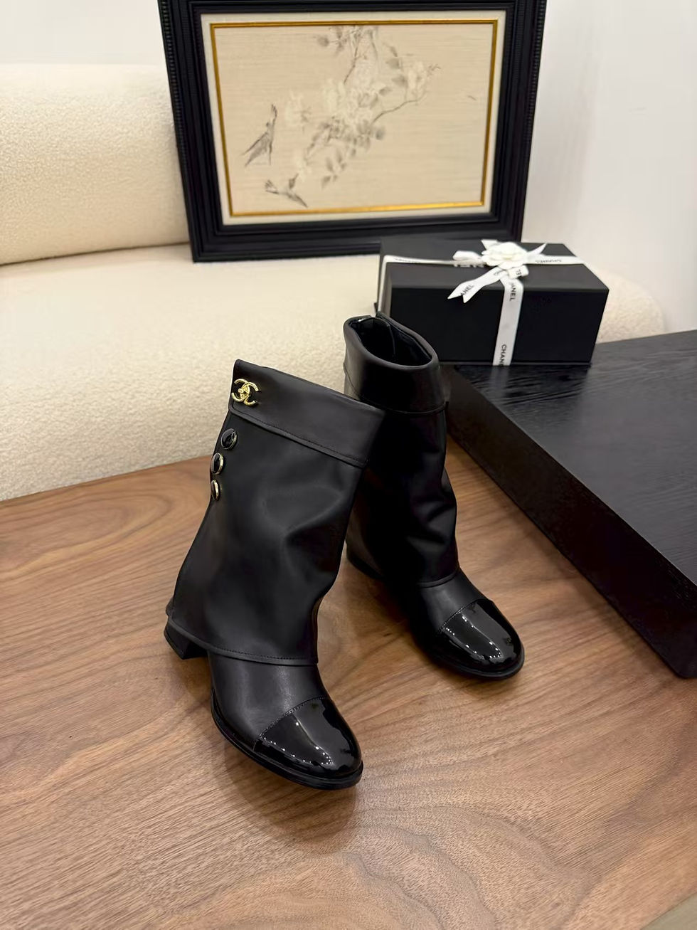 Miniature : Sur commande botte chanel en cuir top qualité 