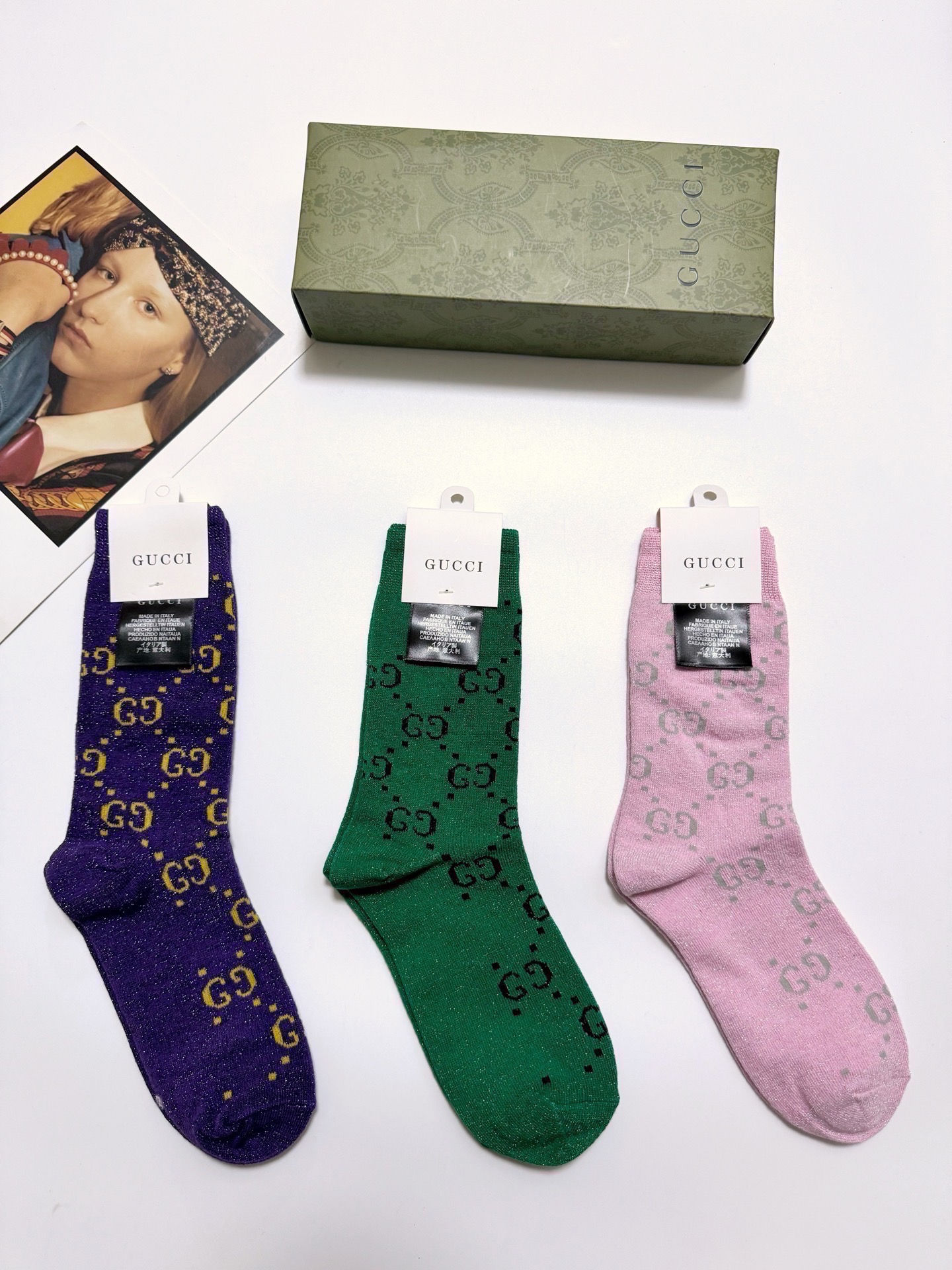 Sur Commande lot de 3 chaussettes Gucci