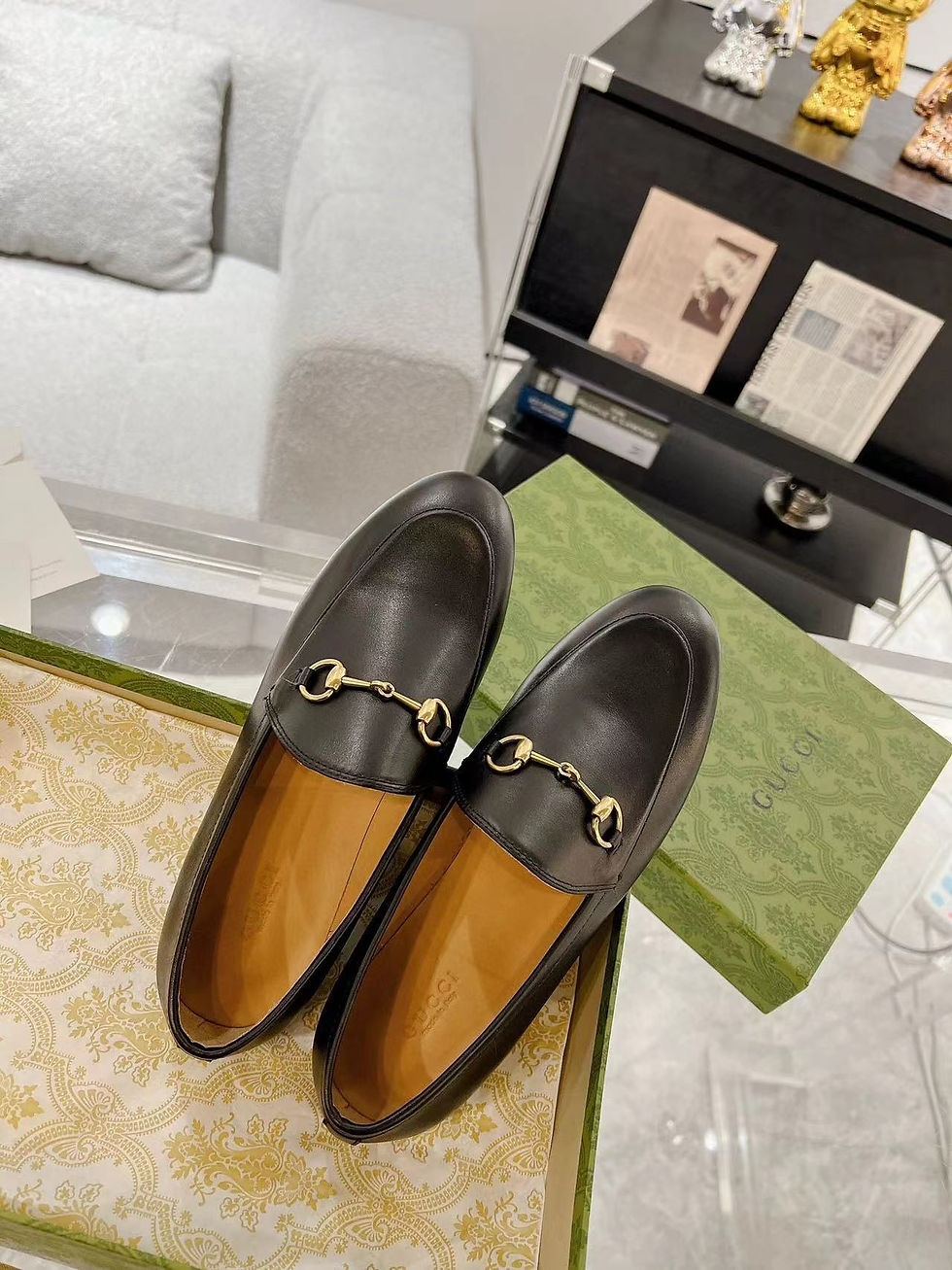 Thumbnail: Sur Commande mocassin Gucci en cuir top qualité 