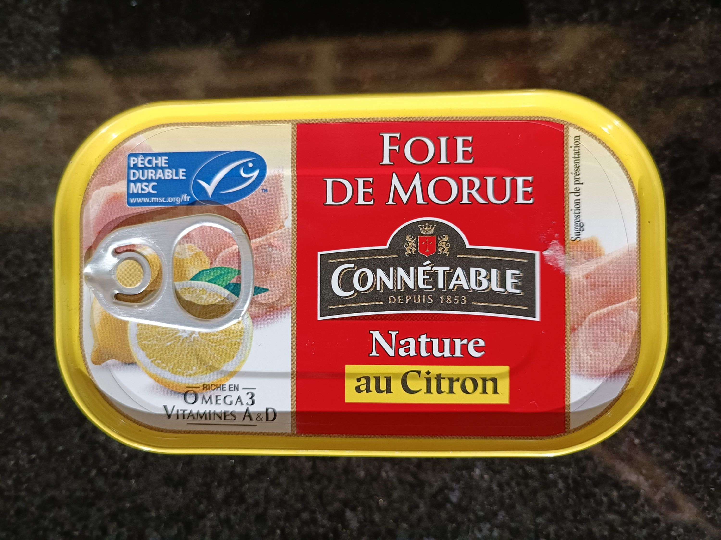 Foie de morue nature au citron