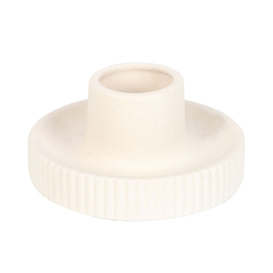 Miniaturbild: Keramik-Räucherhalter – beige mit feiner Linienstruktur
