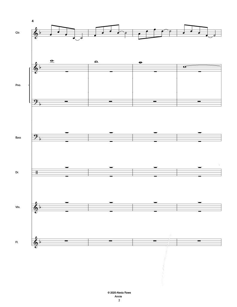 縮圖：Annie (Original Composition) - Part I sheet music segment