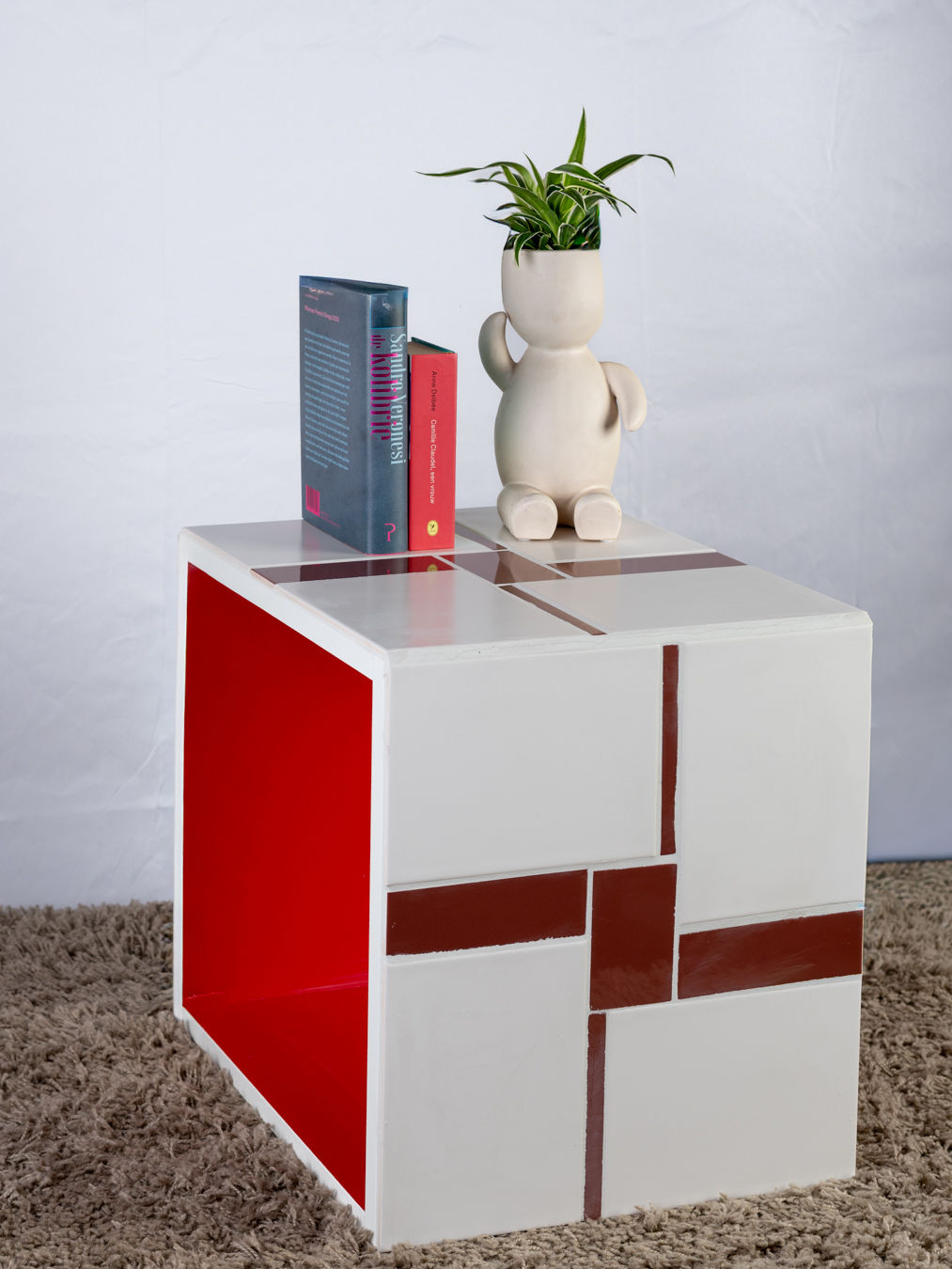 Terracotta met witte tegels