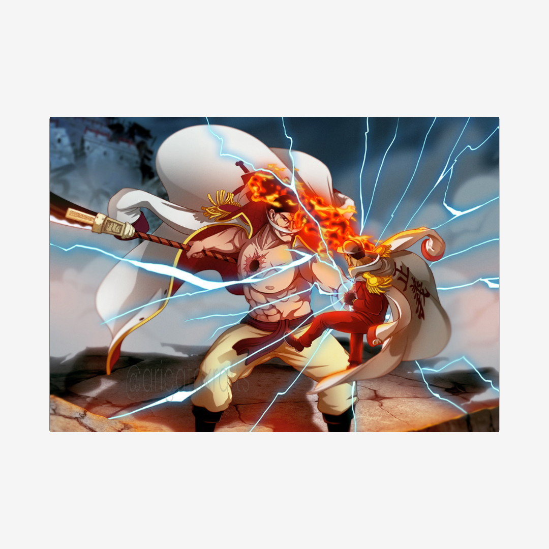 Whitebeard vs Akainu Poster - One Piece