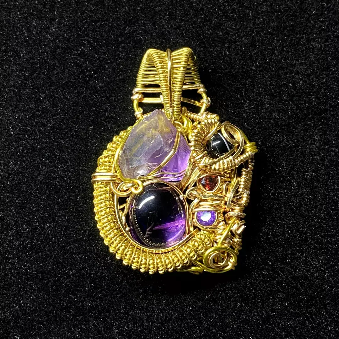 "Royalty" - Fancy Amethyst & Garnet Mini Pendant