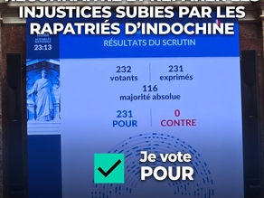 Le début d’une reconnaissance pour les rapatriés d’Indochine !
