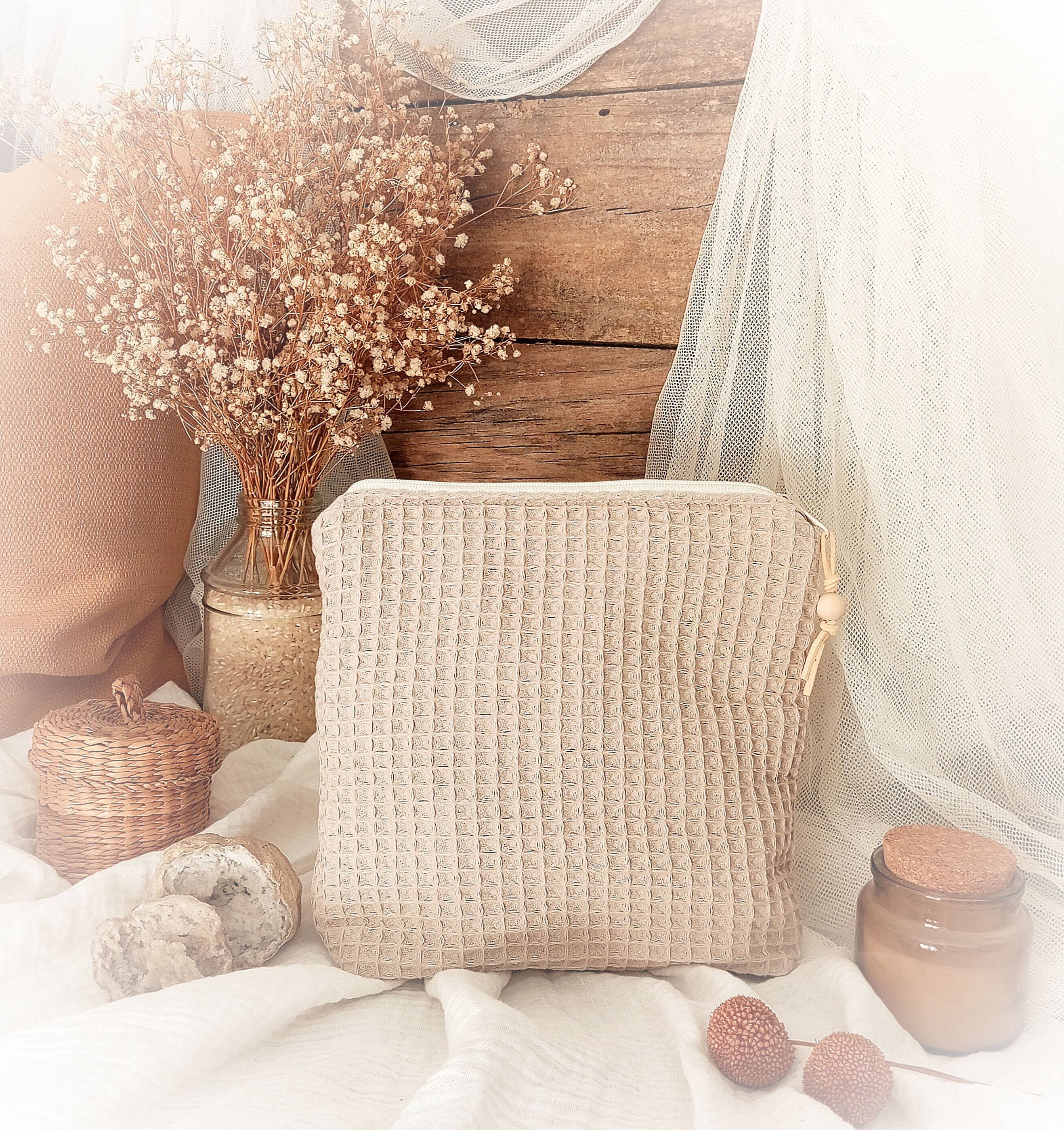 Necesser Waffle - NATURAL - M
