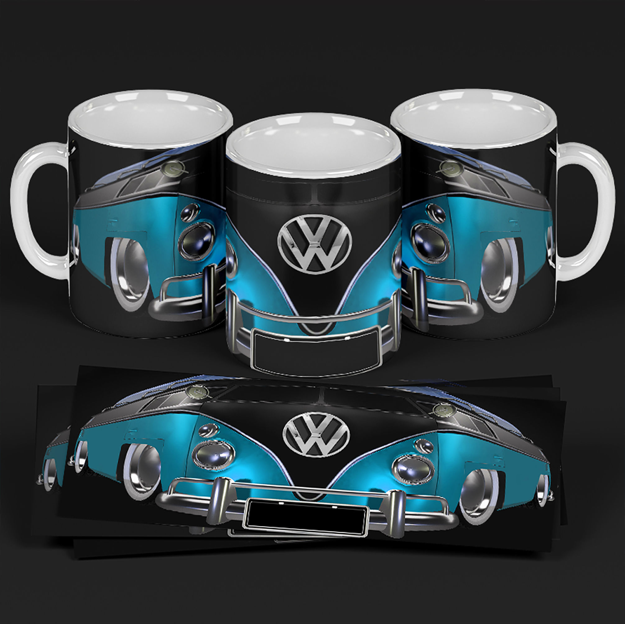 LIGHT BLUE / TEAL VW VAN DESIGN