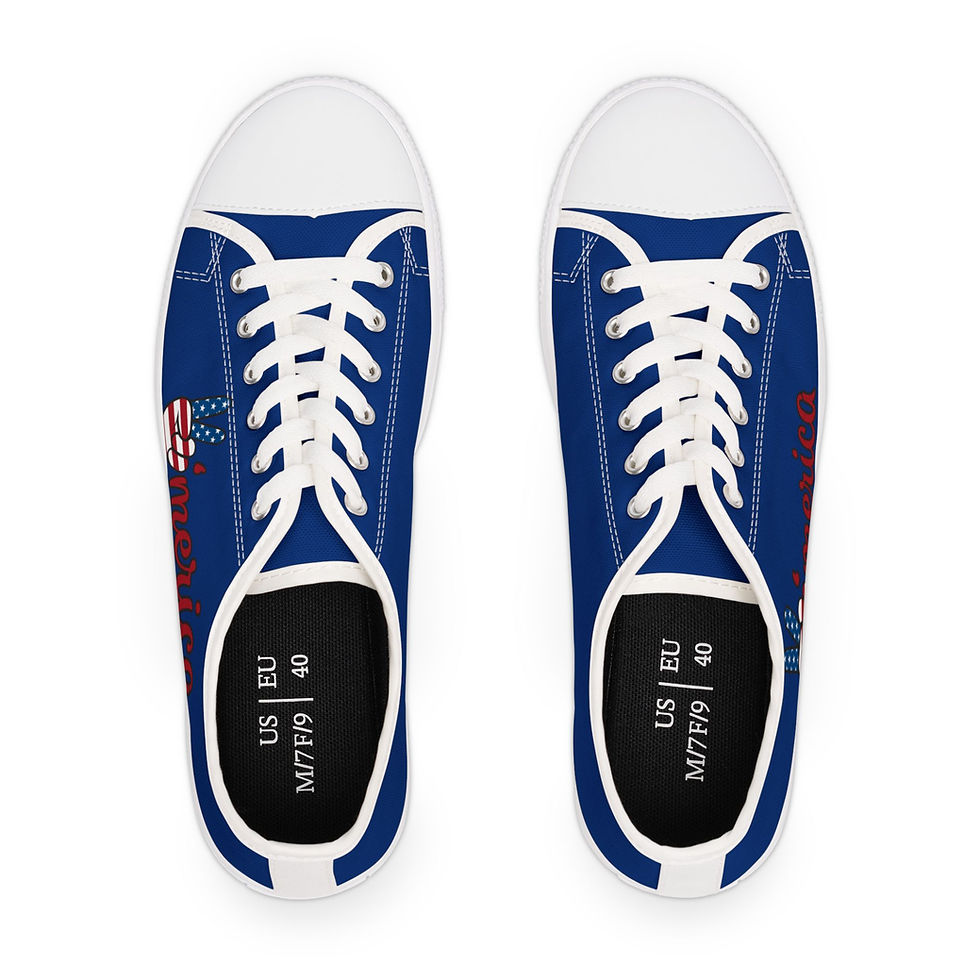 Thumbnail: Patriotic Women's Low Top Sneakers - Trendy Casual Footwear