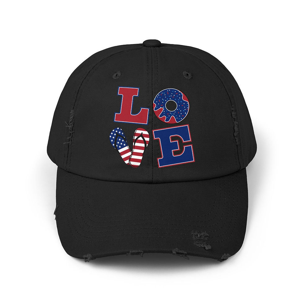 Thumbnail: American-Loving Distressed Cap | Unisex Casual Hat for Holidays, Birthdays