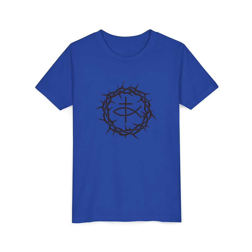 Thumbnail: Youth Short Sleeve Tee with Inspirational Design, Faith-Inspired T-Shirt