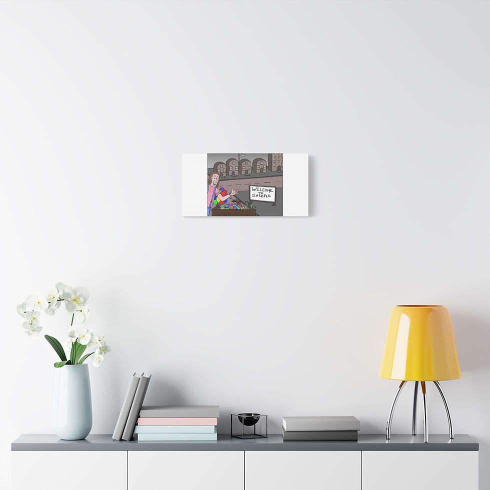 Thumbnail: Canvas Print, Fun Art, From The New Children's Book, "The People Of Sheeple"
