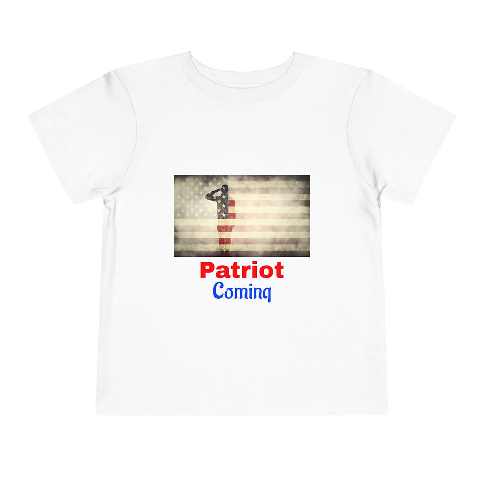 Thumbnail: Patriotic Toddler Short Sleeve Tee, Teaches Respect For Country & Vets