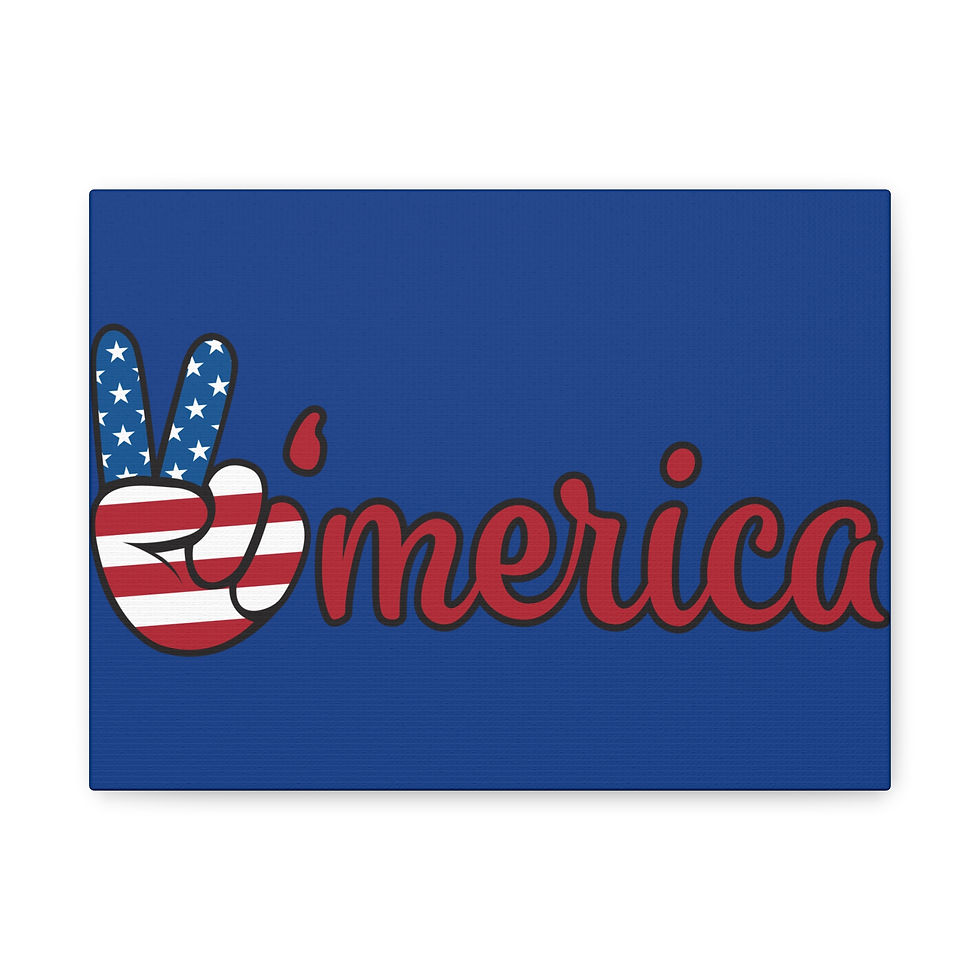 Thumbnail: American Peace Canvas Wall Art, Patriotic Home Decor, Gift for Veterans