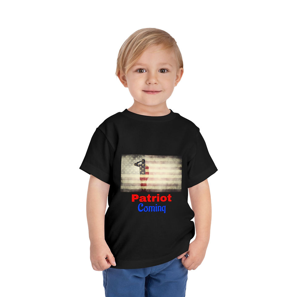 Thumbnail: Patriotic Toddler Short Sleeve Tee, Teaches Respect For Country & Vets