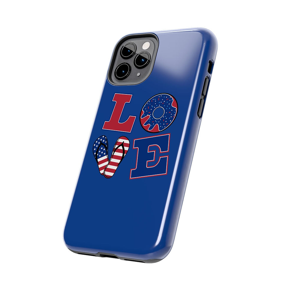 Thumbnail: Patriotic Tough Phone Cases - Love Design, USA Flag Case, Gift for Veterans