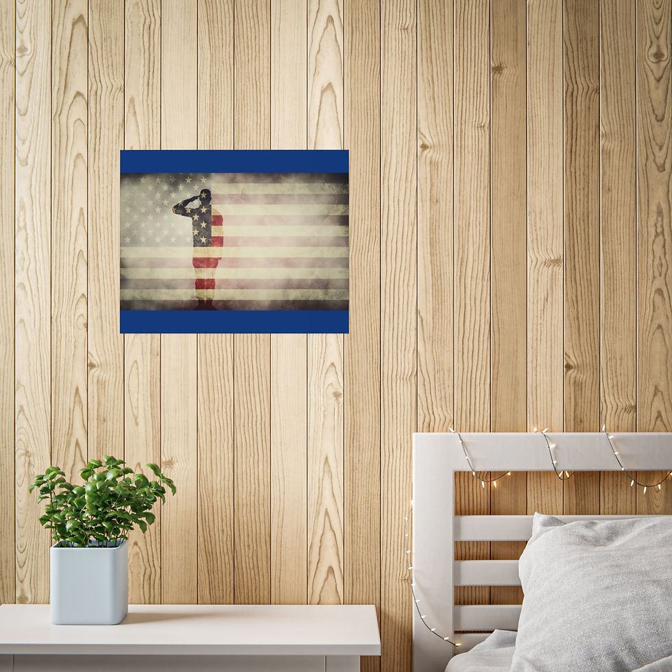 Thumbnail: Patriotic Wall Art Print, Unframed Poster, American Flag Decor, Veteran Tribute 