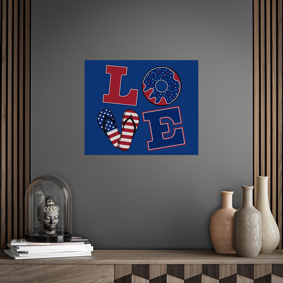 Thumbnail: Patriotic Love Wall Art | Unframed Poster for Home Decor,  Americana Decor