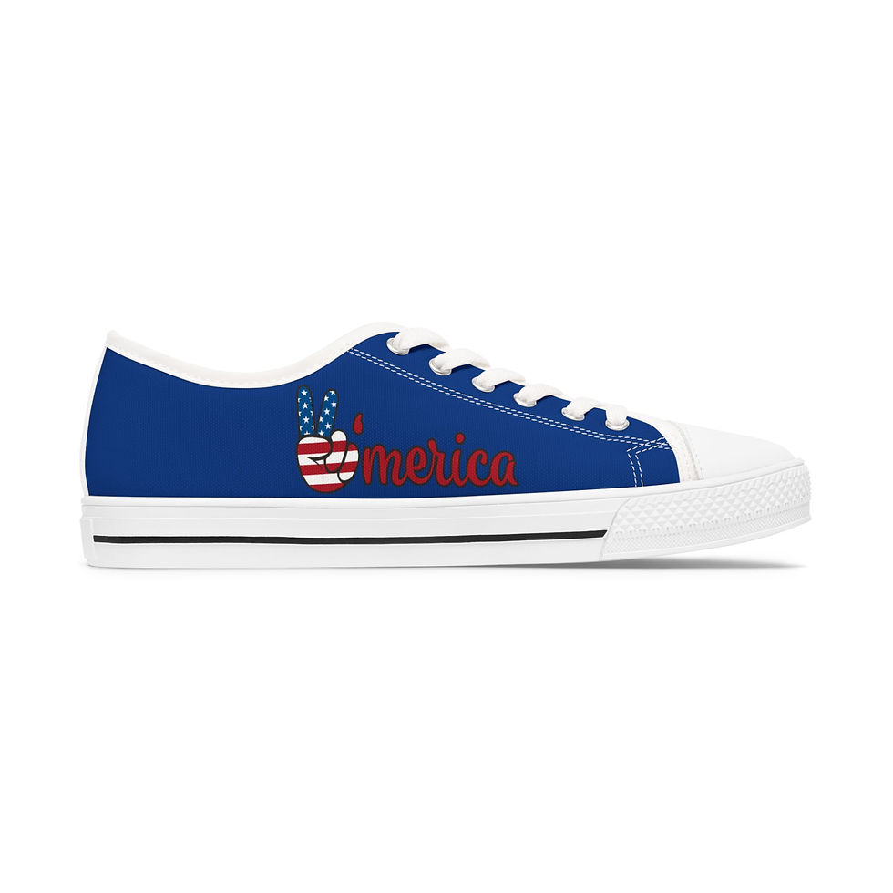 Thumbnail: Patriotic Women's Low Top Sneakers - Trendy Casual Footwear