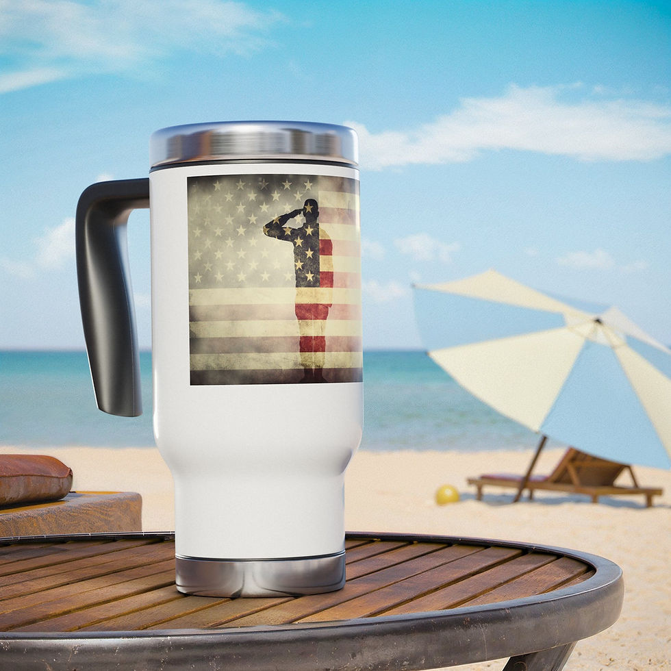 Thumbnail: Patriotic Travel Mug, Stainless Steel, Veteran Gift, 14oz Travel Tumbler, 