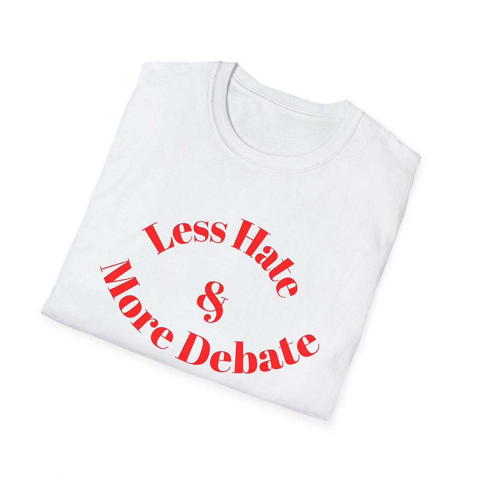 Thumbnail: Less Hate Tee, Unisex Softstyle T-Shirt - Patriotic Tee, Freedom Lover Apparel, 