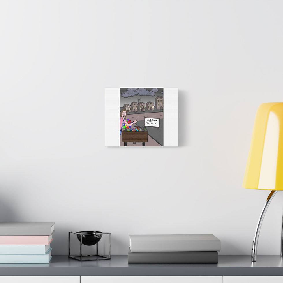 Thumbnail: Canvas Print, Fun Art, From The New Children's Book, "The People Of Sheeple"