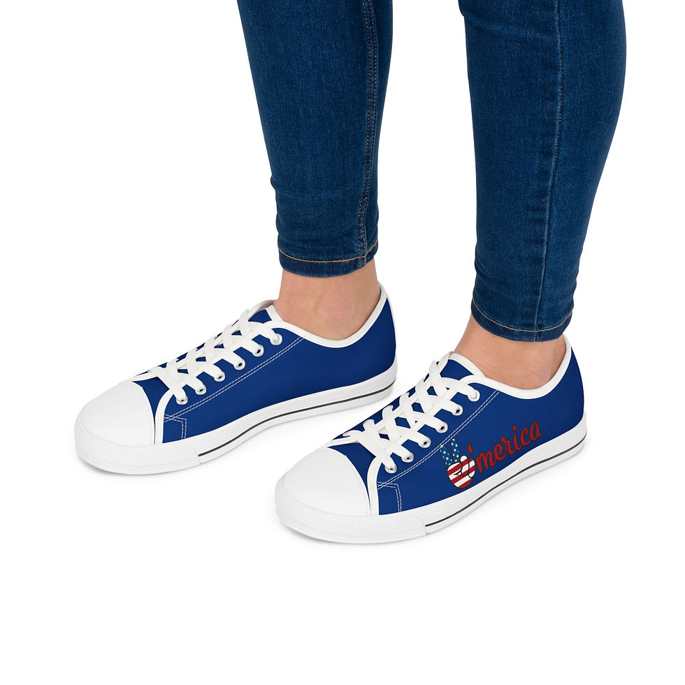 Thumbnail: Patriotic Women's Low Top Sneakers - Trendy Casual Footwear
