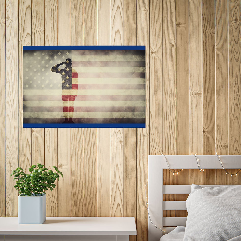 Thumbnail: Patriotic Wall Art Print, Unframed Poster, American Flag Decor, Veteran Tribute 