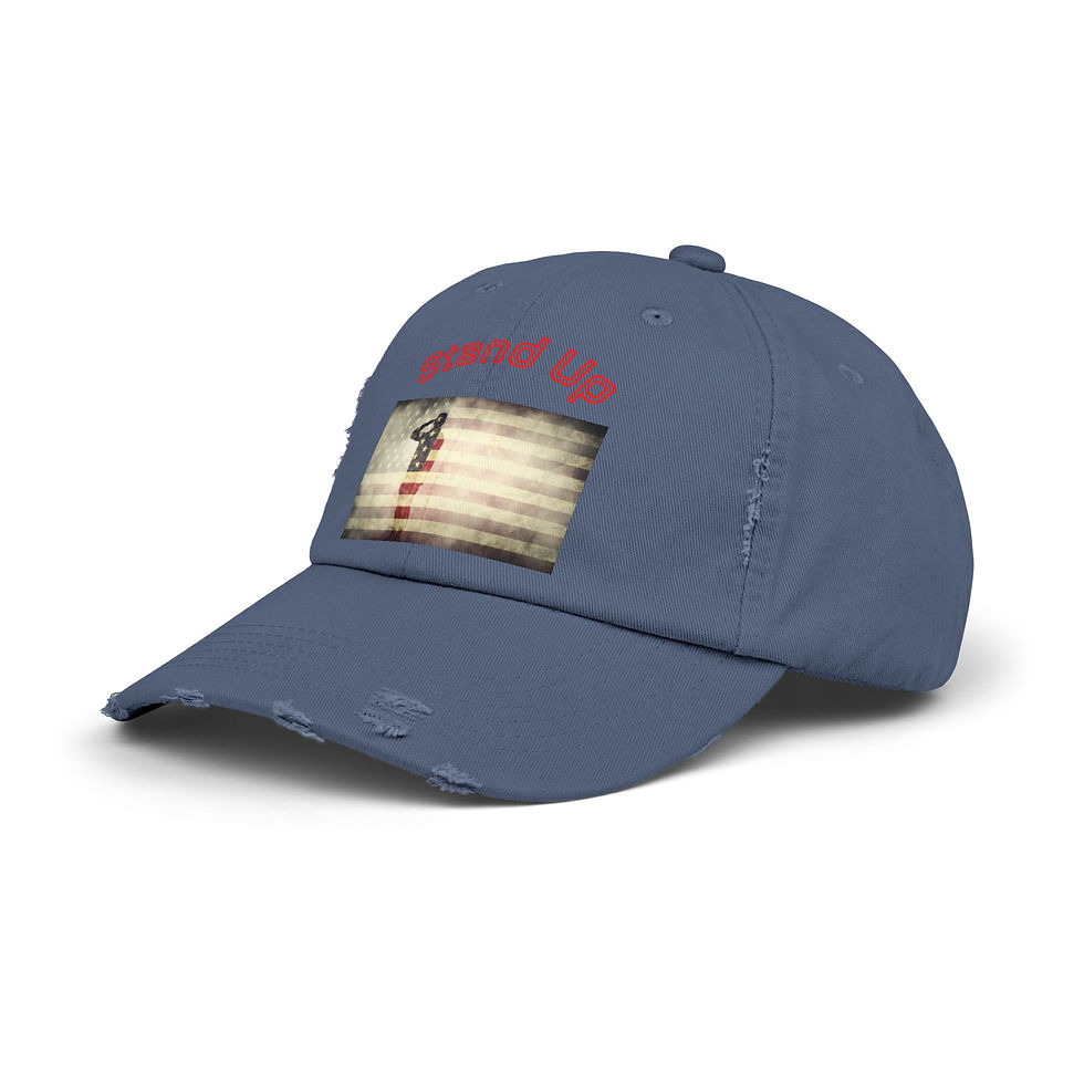 Thumbnail: Stand Up Unisex Distressed Cap | American Flag Style, Patriotic Gift