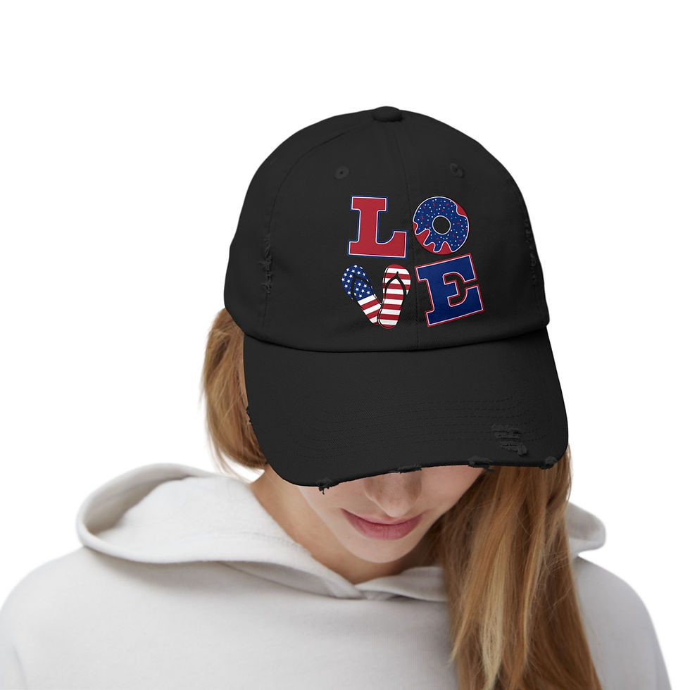 Thumbnail: American-Loving Distressed Cap | Unisex Casual Hat for Holidays, Birthdays