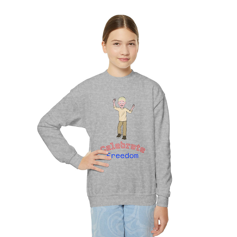 Thumbnail: Celebrate Freedom Youth Sweatshirt From The Kid's Book, "The People Of Sheeple" 