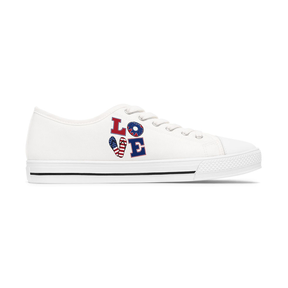 Thumbnail: Patriotic Love Low Top Sneakers - Casual Women's Footwear, Great Gift For Her